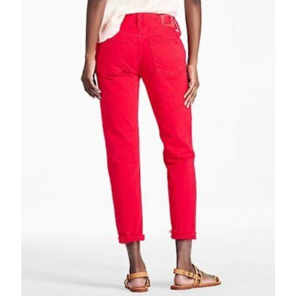Lucky Brand Women’s Red Slim Sienna Boyfriend Distressed Jeans Size 8/29 - Picture 3 of 11